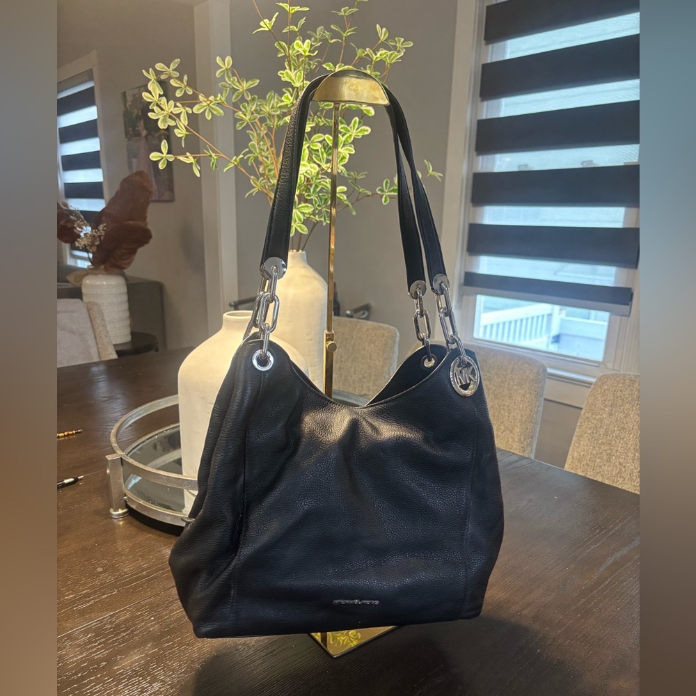 Michael Kors Black Leather Tote Bag
